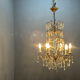 Wrought Iron Murano Glass Chandelier 1950’s 