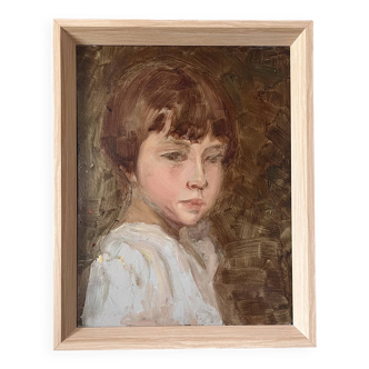 Portrait à l'huile sur carton