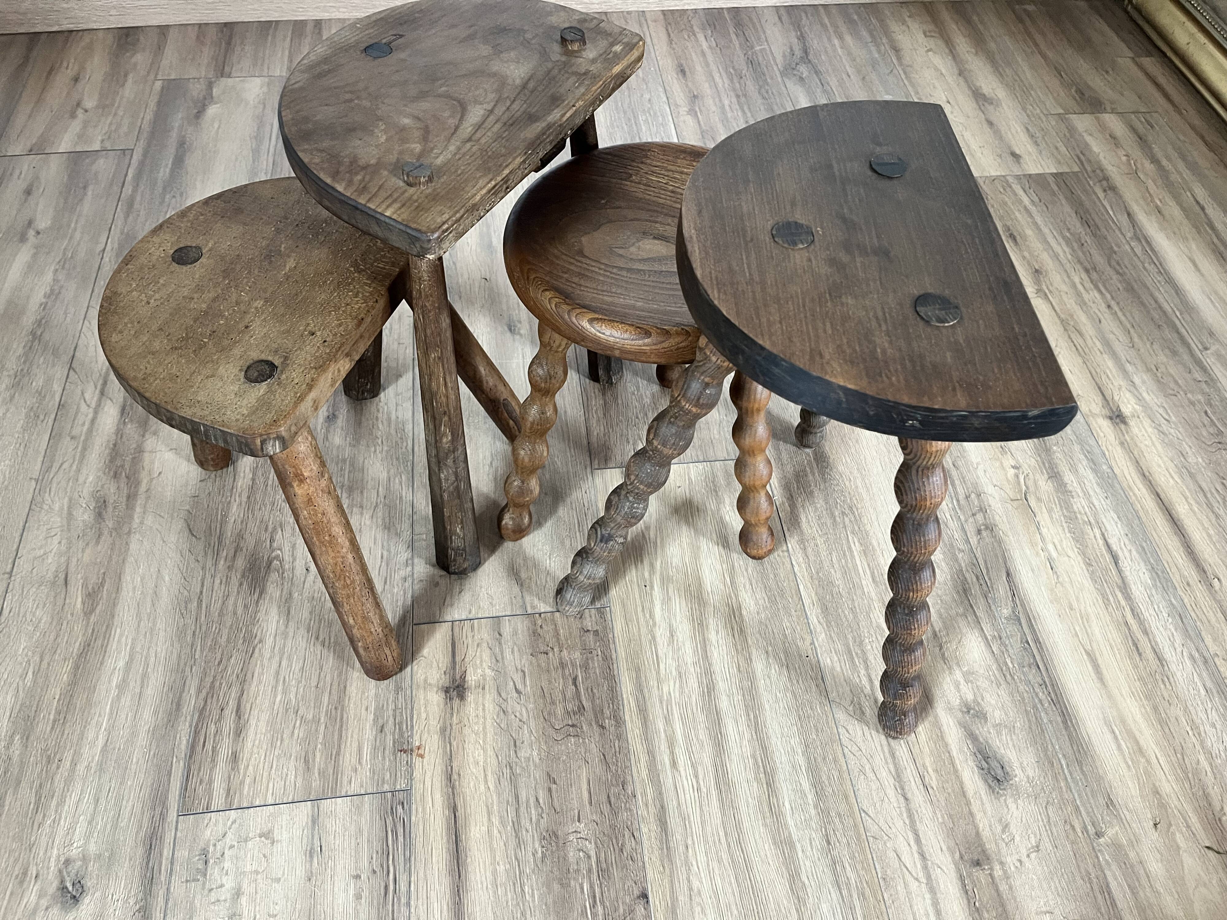 Set of 4 mismatched stools