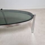 Vintage chrome and smoked glass coffee table