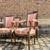 Suite Of Six Armchairs In Natural Wood From Louis XVI XVIII Eme Century