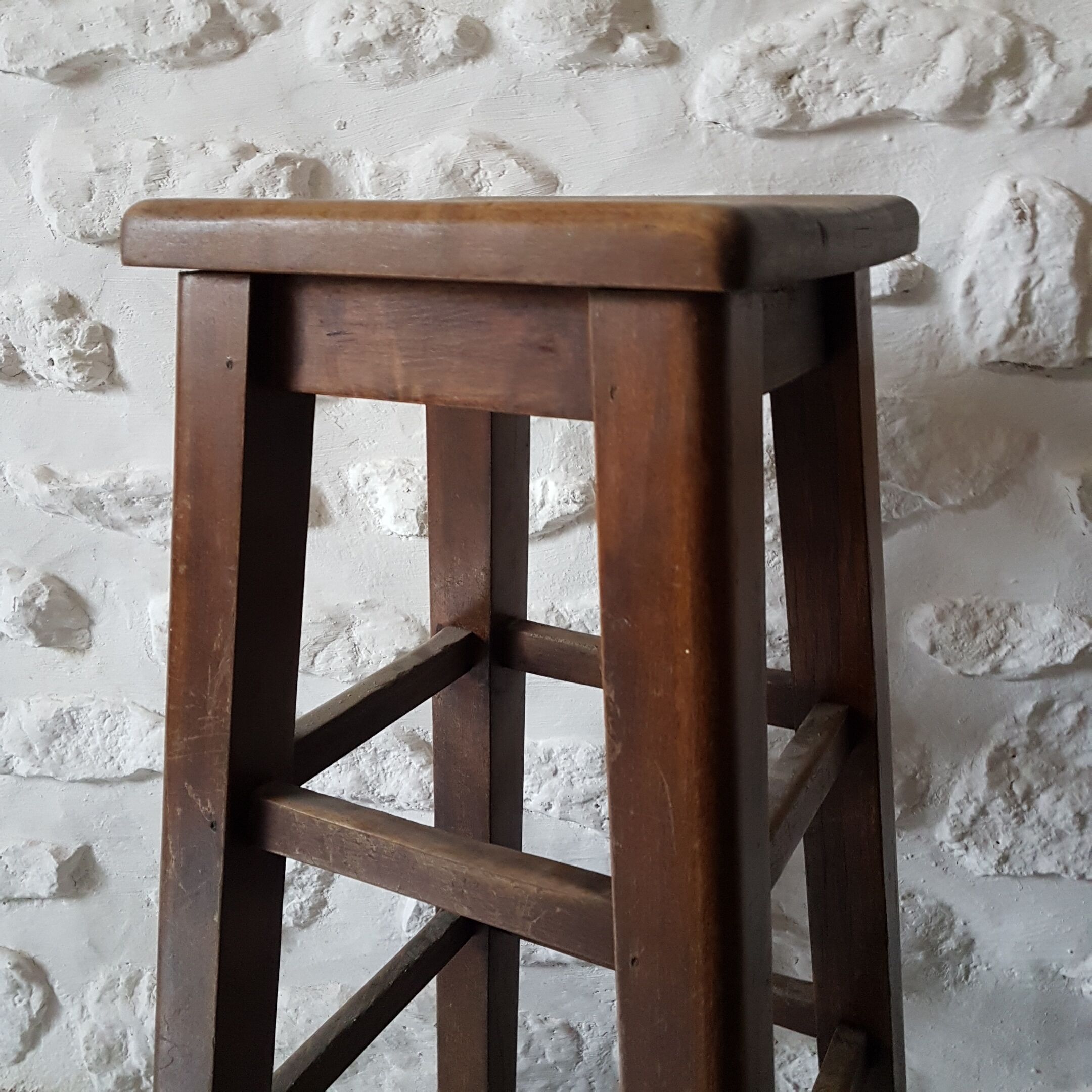 Ancient solid oak stool