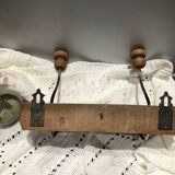 Wood and metal coat hook
