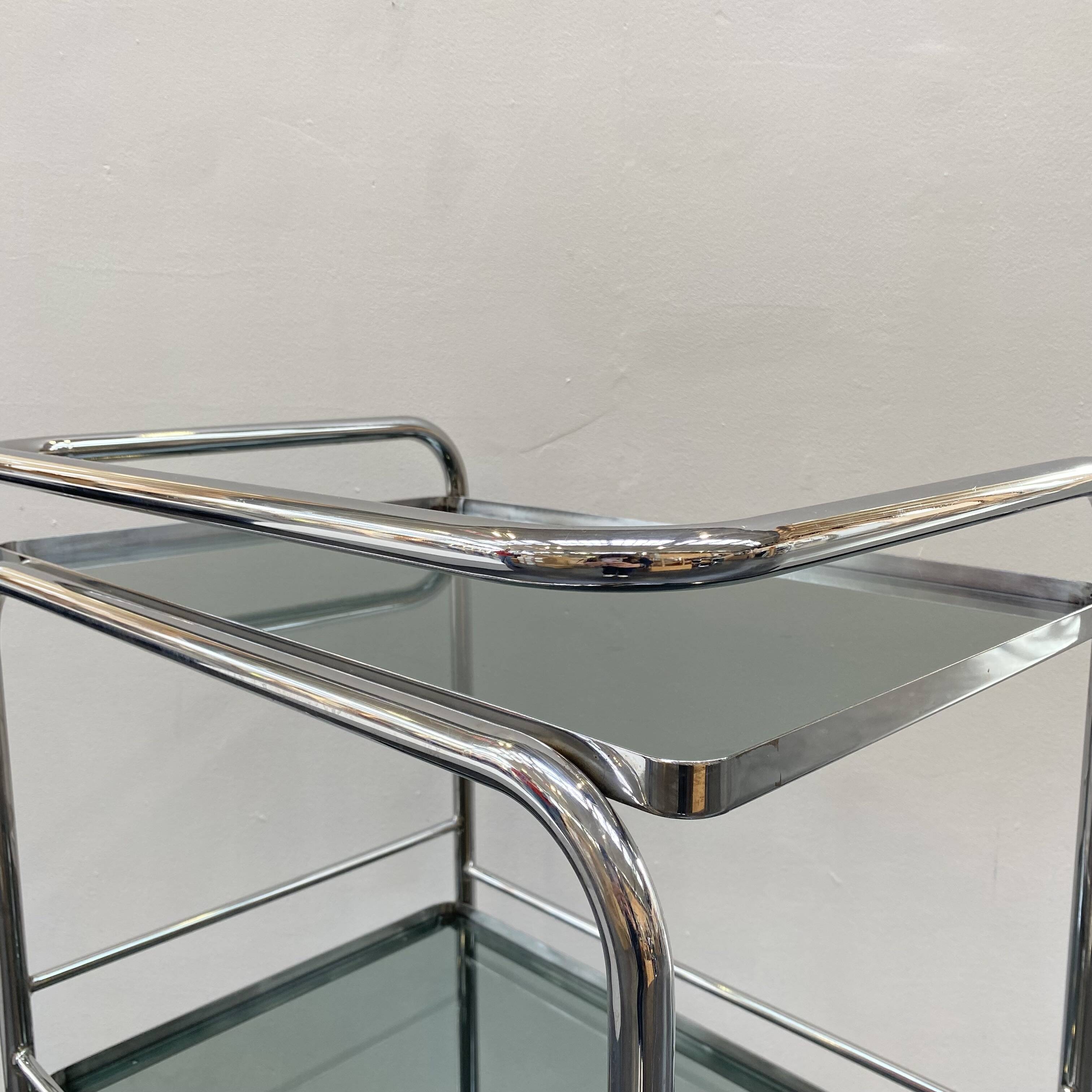 70s chrome and smoked glass server