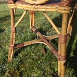 Fauteuil enfant en rotin et bambou ancienne
