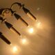 Vintage bronze wall lamps, Italy, 1950s, set of 2