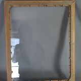 Old frame gilded stucco wood glass 46.5x35.5 cm, hardwood 41.7x32.7 cm SB