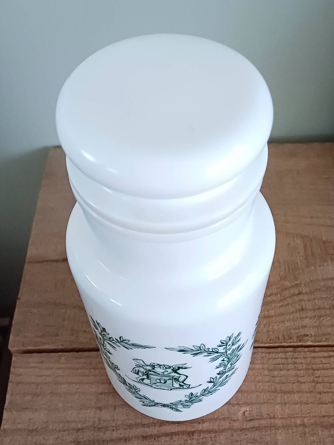 Italian opal glass jar