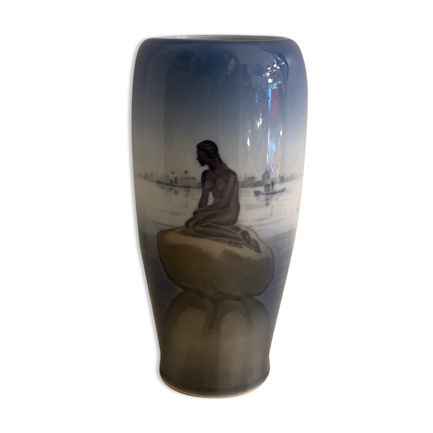Vase danois en porcelaine, la petite sirène de Royal Copenhagen Langelinie, 1970