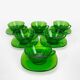 6 Large Vereco cups and saucers emerald green 70s