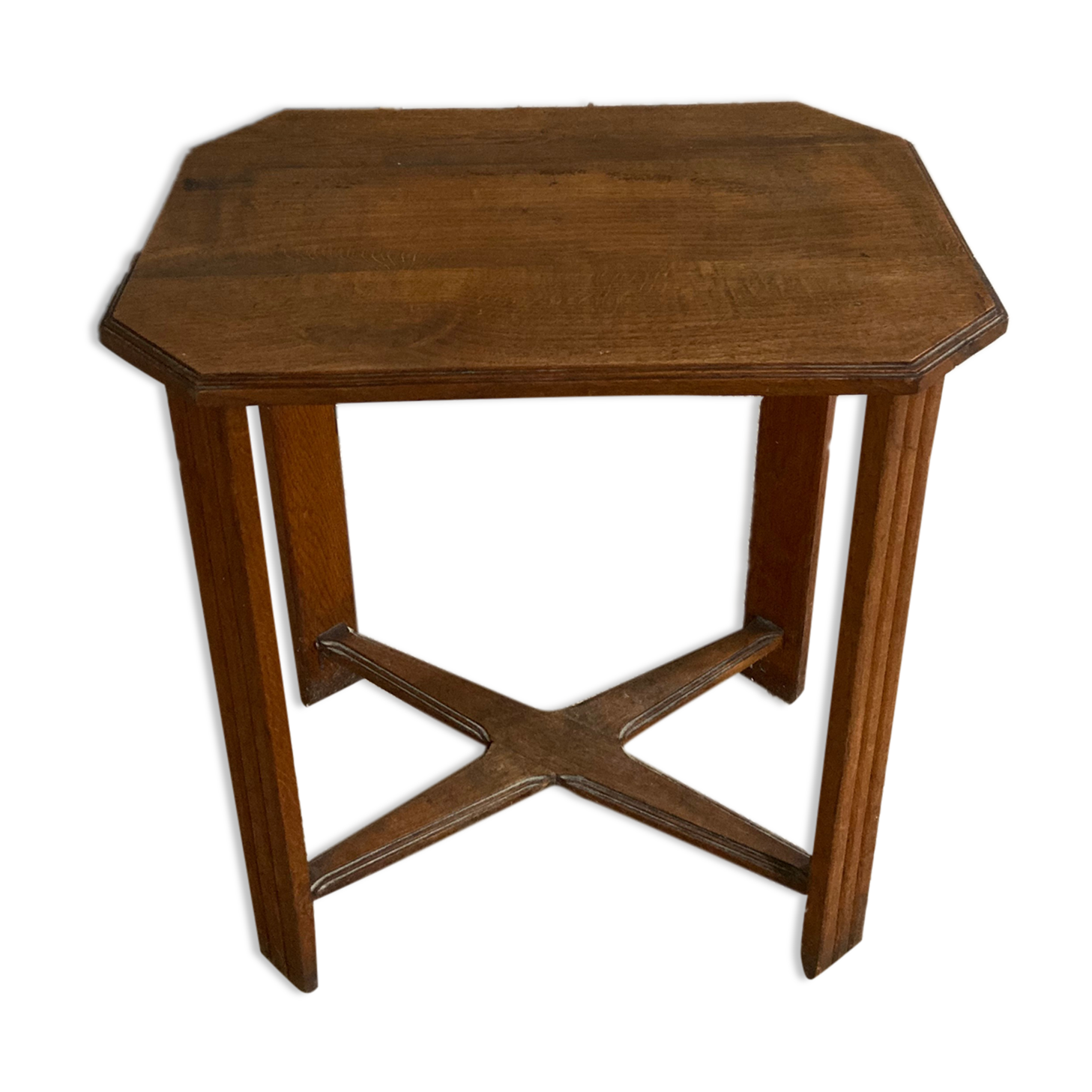 Art Deco wooden side table / end of vintage sofa or pedestal table