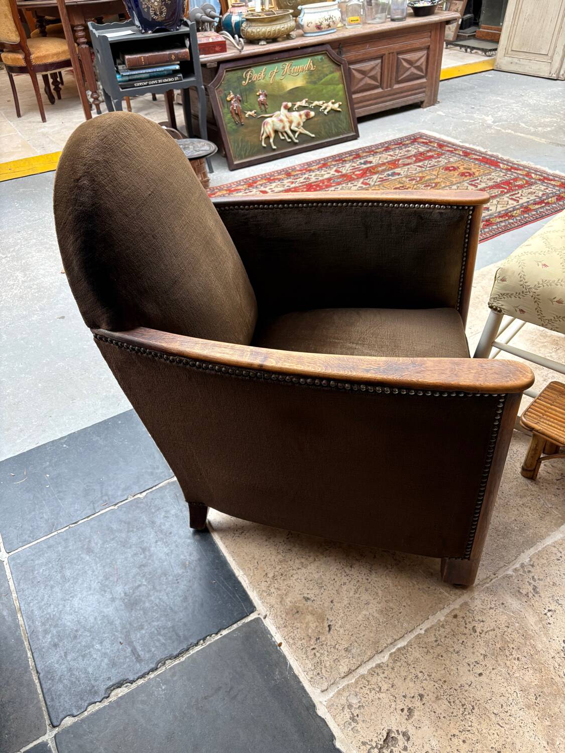 Brown velvet living room