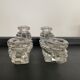 Paire de chandeliers art deco en verre