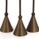 Brass candle holder trio by Christian de Beaumont, 1970s.