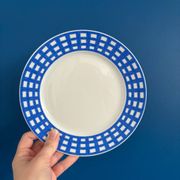 Set of 6 dessert plates Guy Degrenne vintage blue pareo model - serv