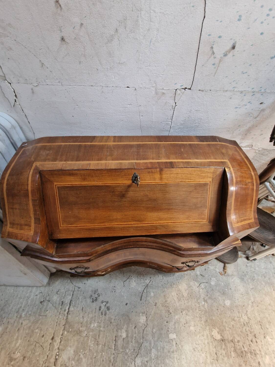 Vintage curved slope secretary