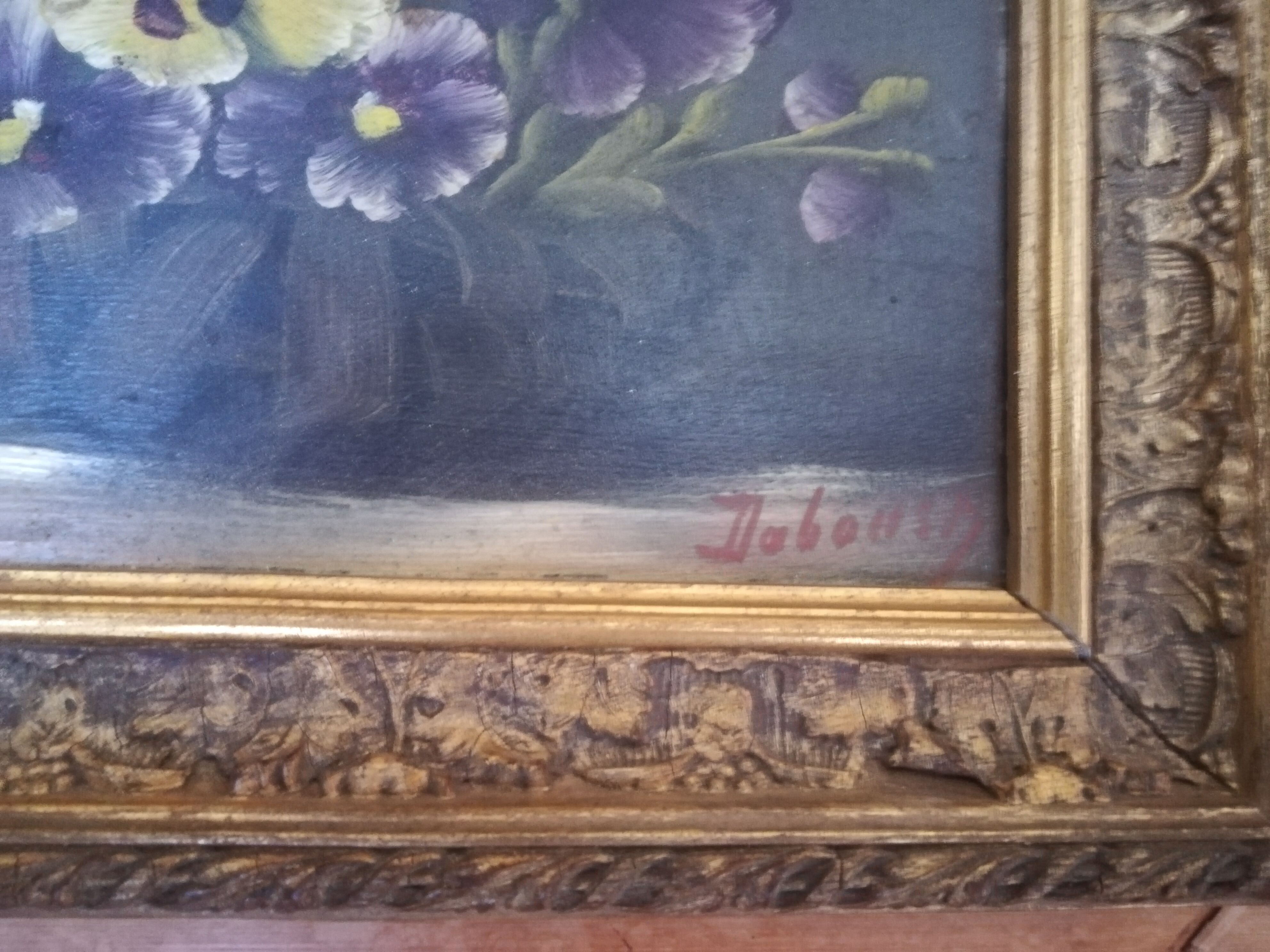 Old table with flowers