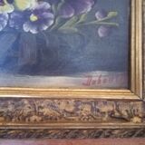 Old table with flowers