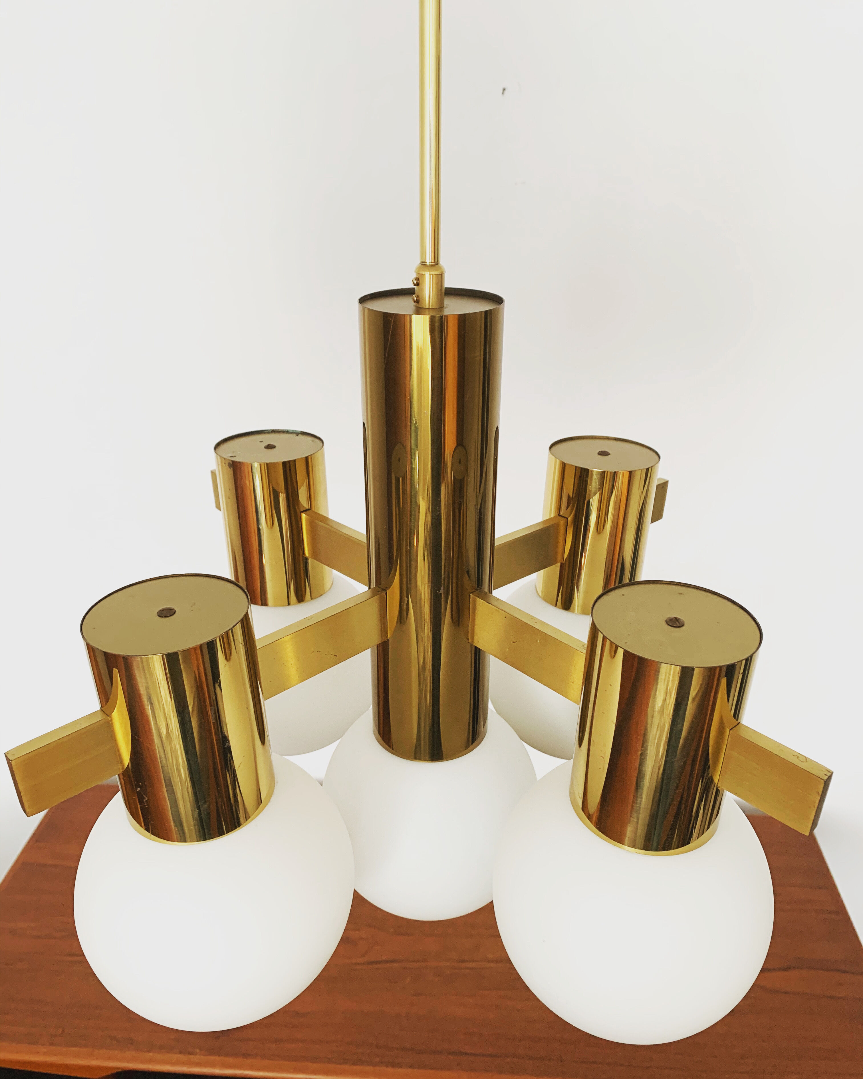 Swedish brass chandelier by Hans Agne Jakobsson