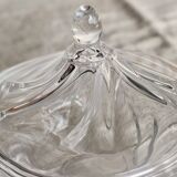 Vintage glass bonbonnière with a domed lid.