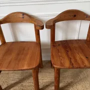 4 pine armchairs from the 1970s