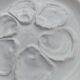 5 white oyster plates, St Amand faiencerie - vintage