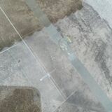 Desk glass top and vintage plexiglass foot