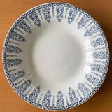 5 old GIEN earthenware soup plates