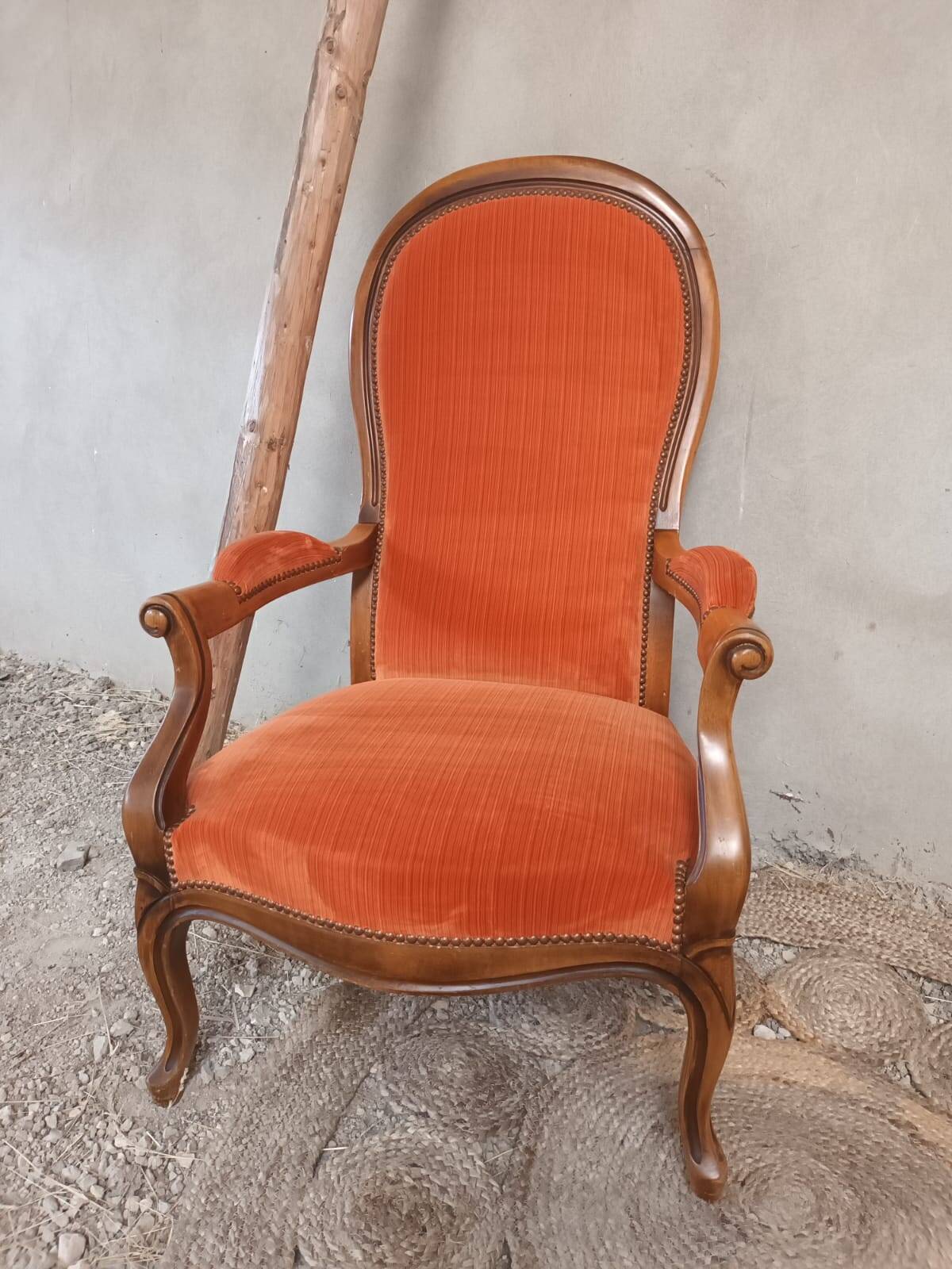 Two Voltaire type armchairs