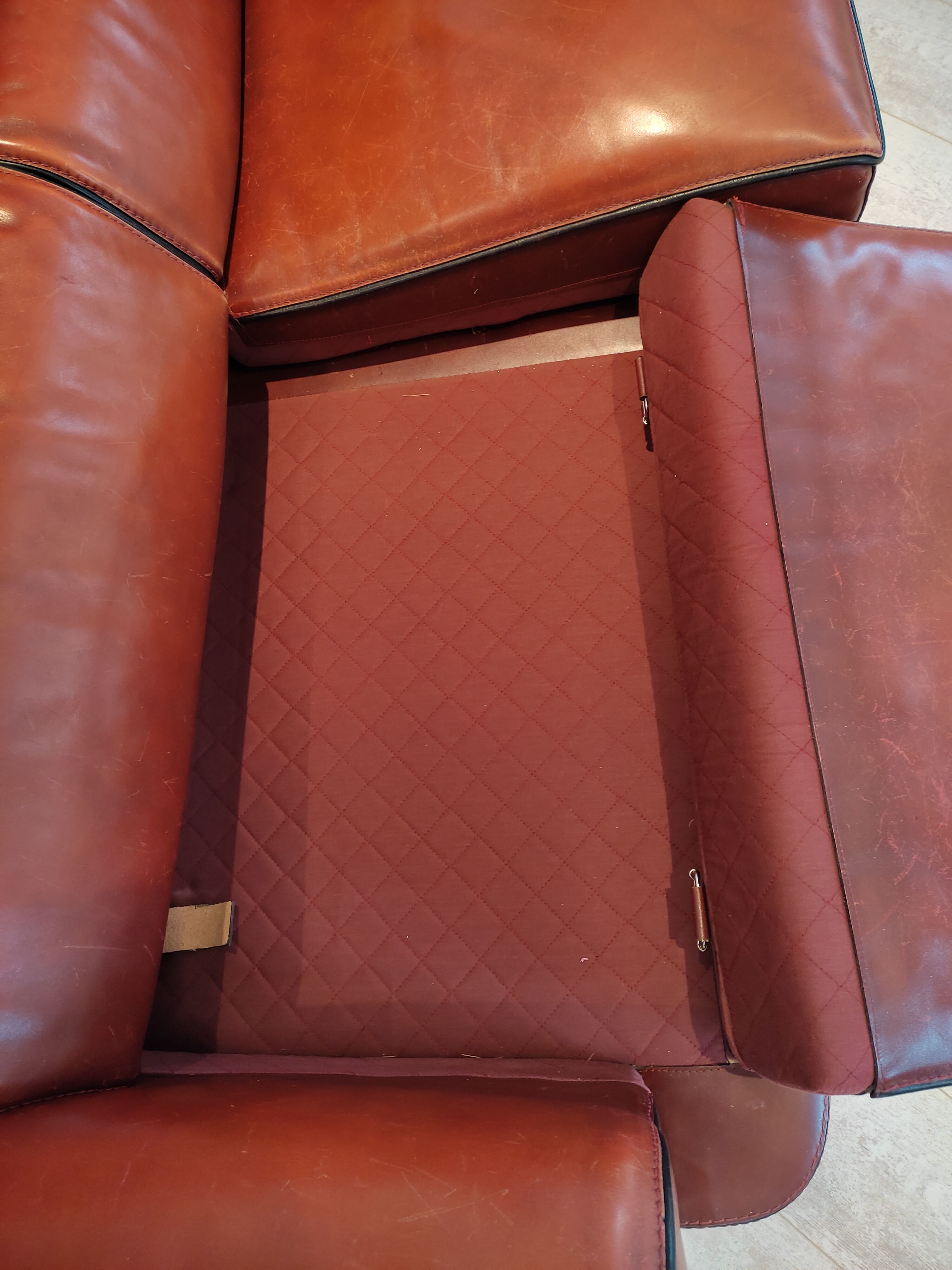Full grain leather sofa