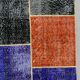 Distressed vintage turkish patchwork rug 251x170 cm wool large