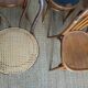 Set of 8 mismatched vintage Fischel bistro chairs