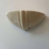 Pair of vintage wall lights, beige porcelain, France 1970
