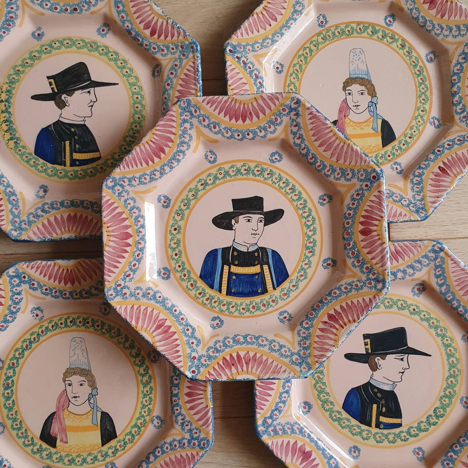 18 Henriot Quimper plates