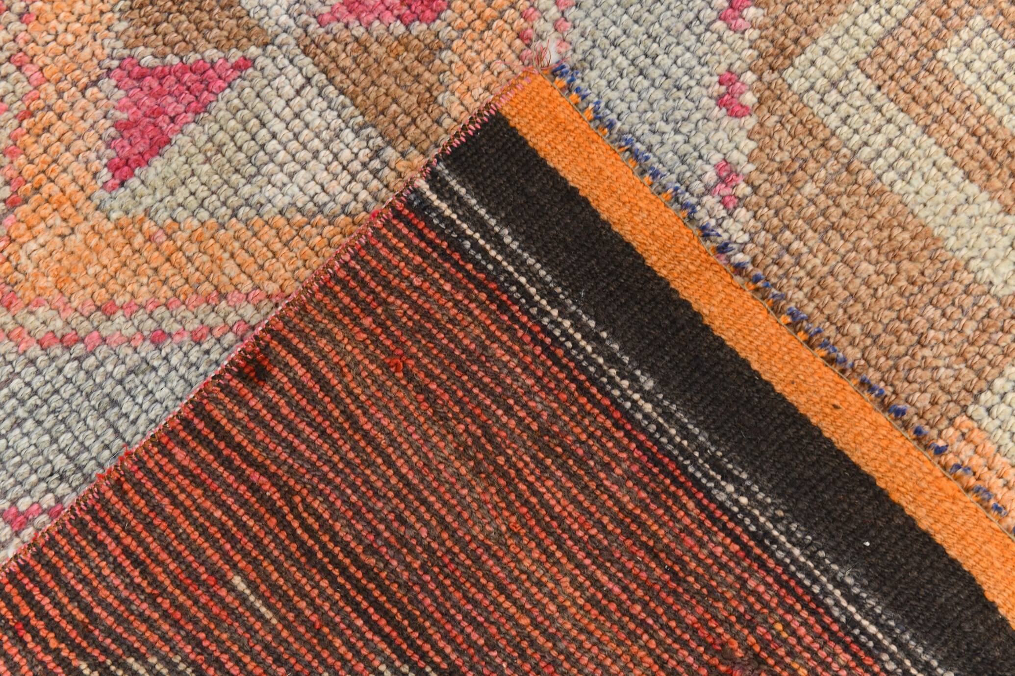 3x12 Super Soft Multicolor Vintage Runner Rug, 91x355Cm