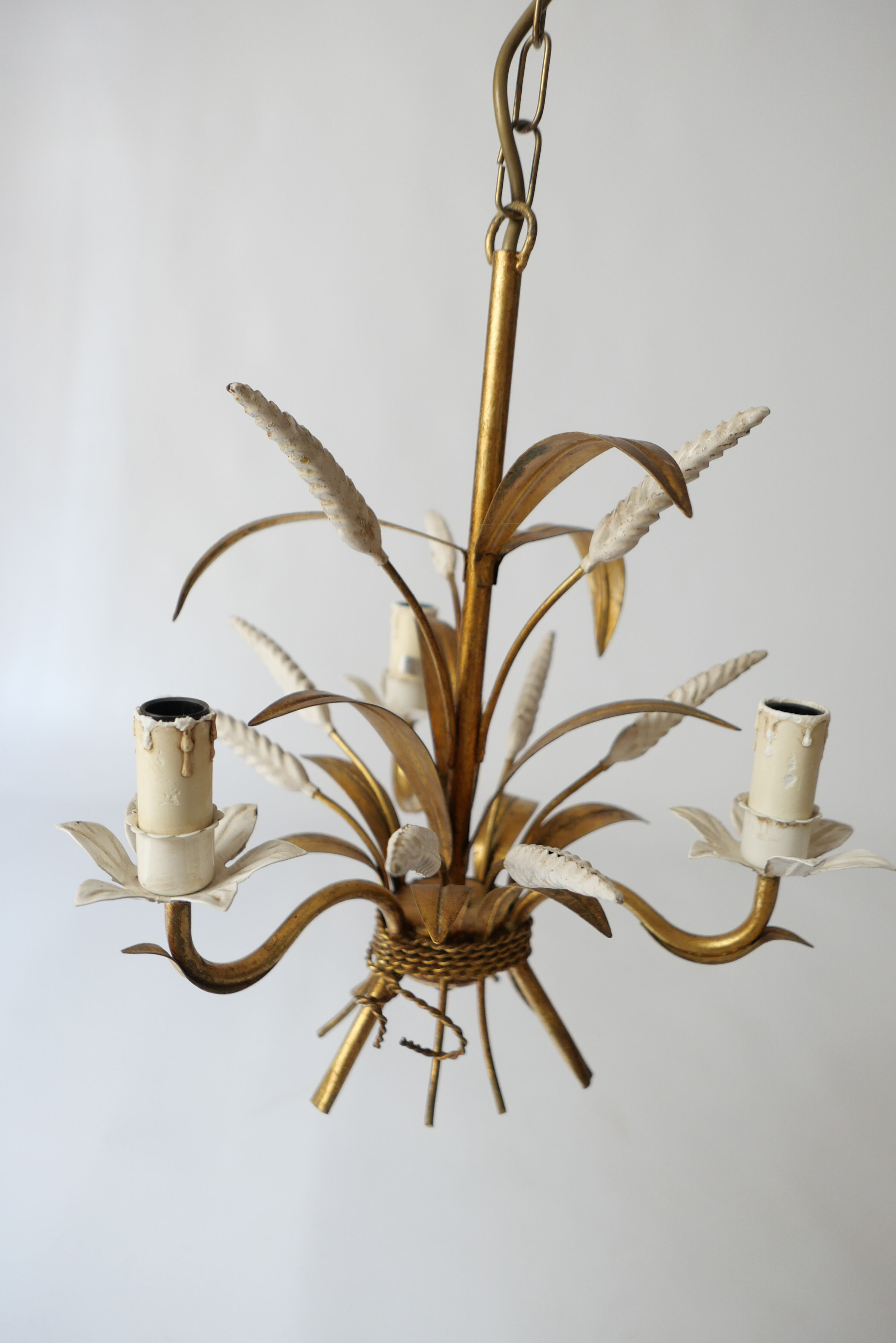 lampe lustre en metal vintage Kogl Hans design 1970 épis de blé