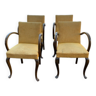 Set of 4 bridge armchairs