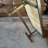 Table basse vintage en céramique – motif drakkar – design années 70