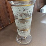 Art Deco vase in white and gilded granite glass