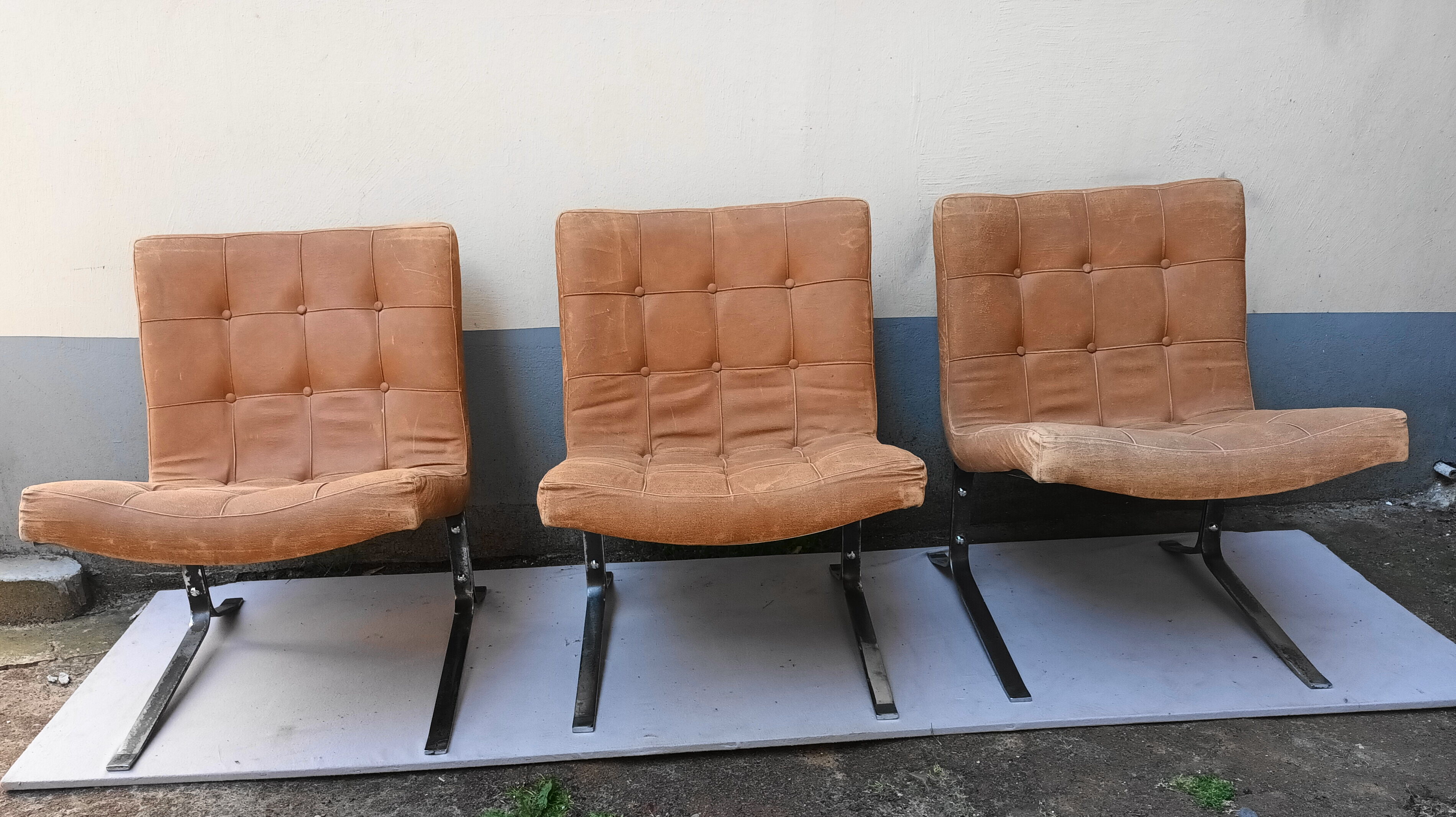 Three armchairs by Olivier Mourgue from the 50s/60s