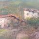 Oil canvas dwellings hill montferrat (piedmont italy) b. marino 1971
