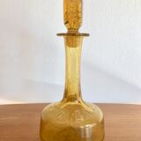 Yellow blown glass decanter