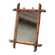 Wooden bamboo imitation mirror, antique mirror, hanging mirror, interior decor
