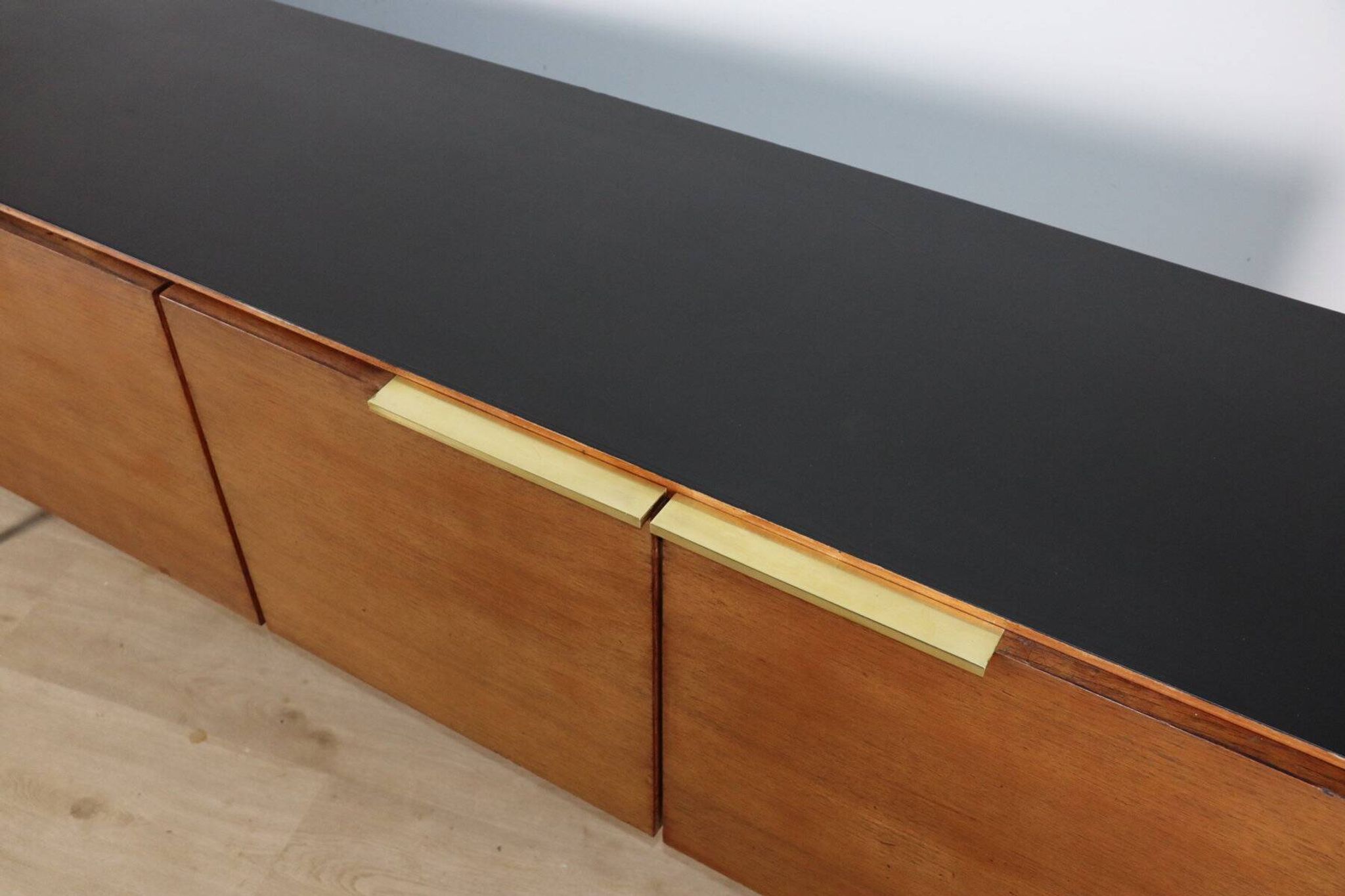 Vintage teak and brass enfilade - 1970s