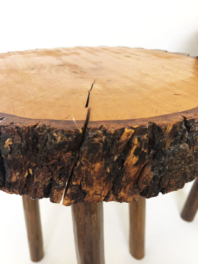Pair of Brutalist stools, 1970s
