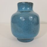 Vase émaillée Bleu de Jacques et Dani Ruelland 1960s