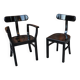 Pair of black Art Deco chairs in wood by Lajos Kozma, Szék és Faárugyár, 1920s