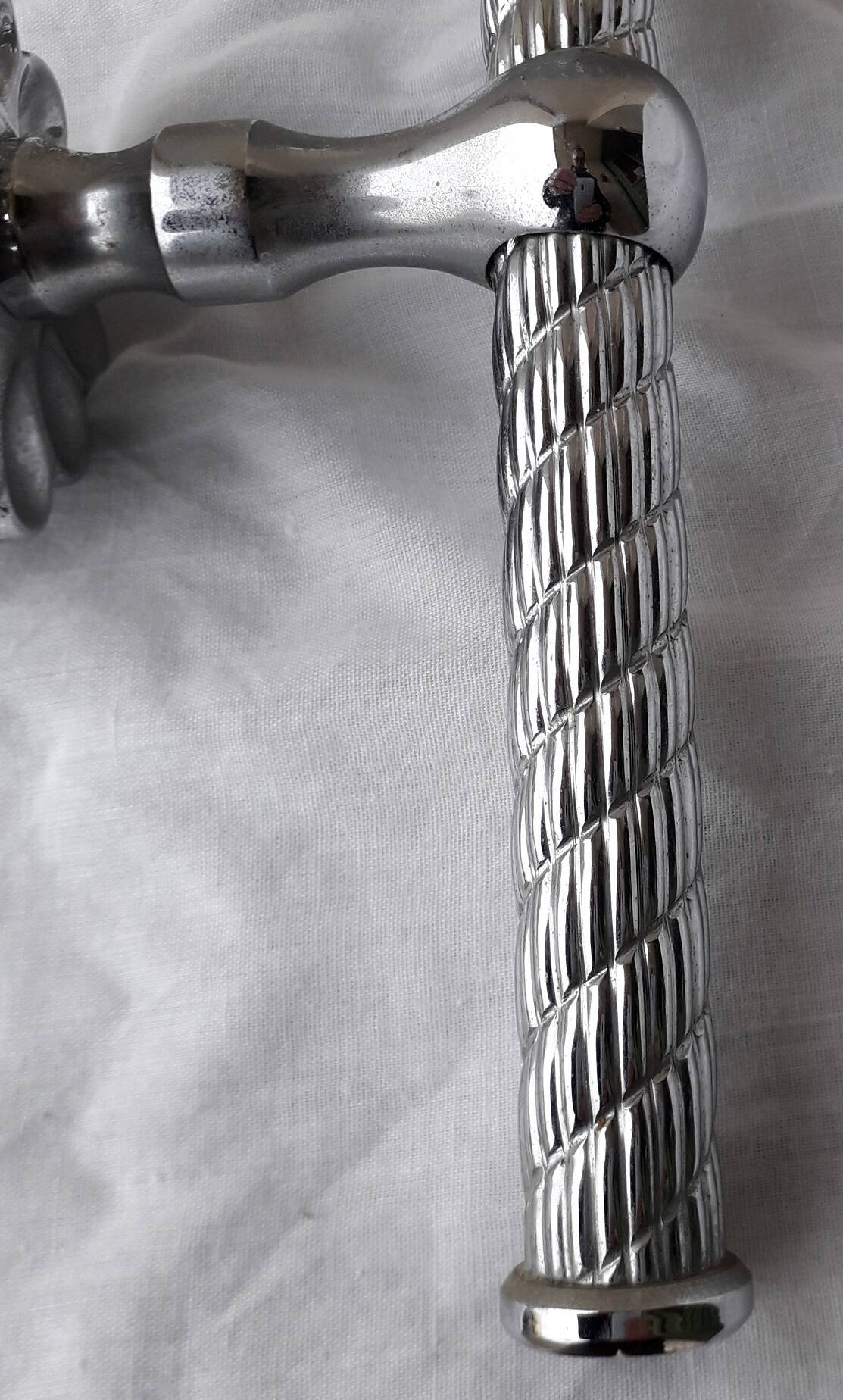 Pair of chrome wall lights