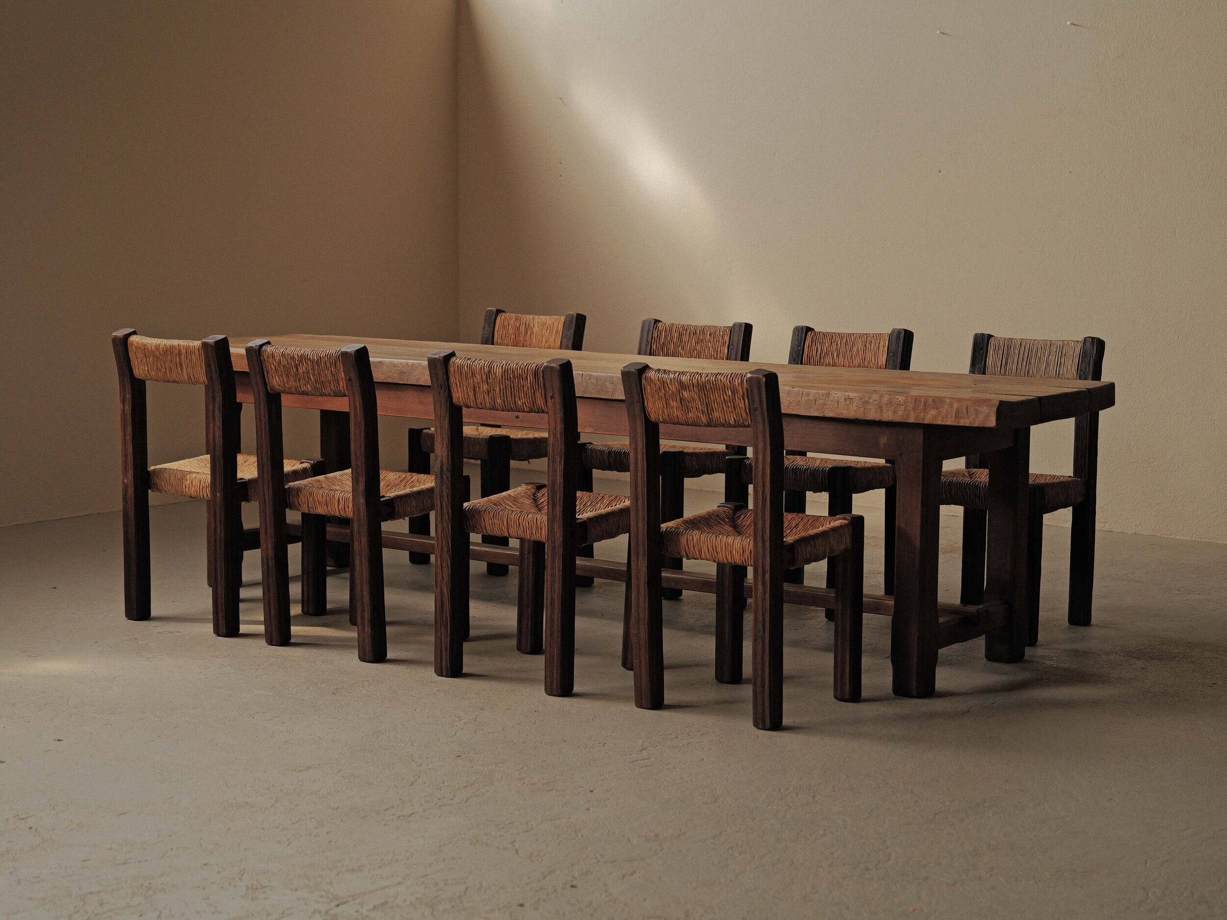 Large solid wood table, handcrafted.