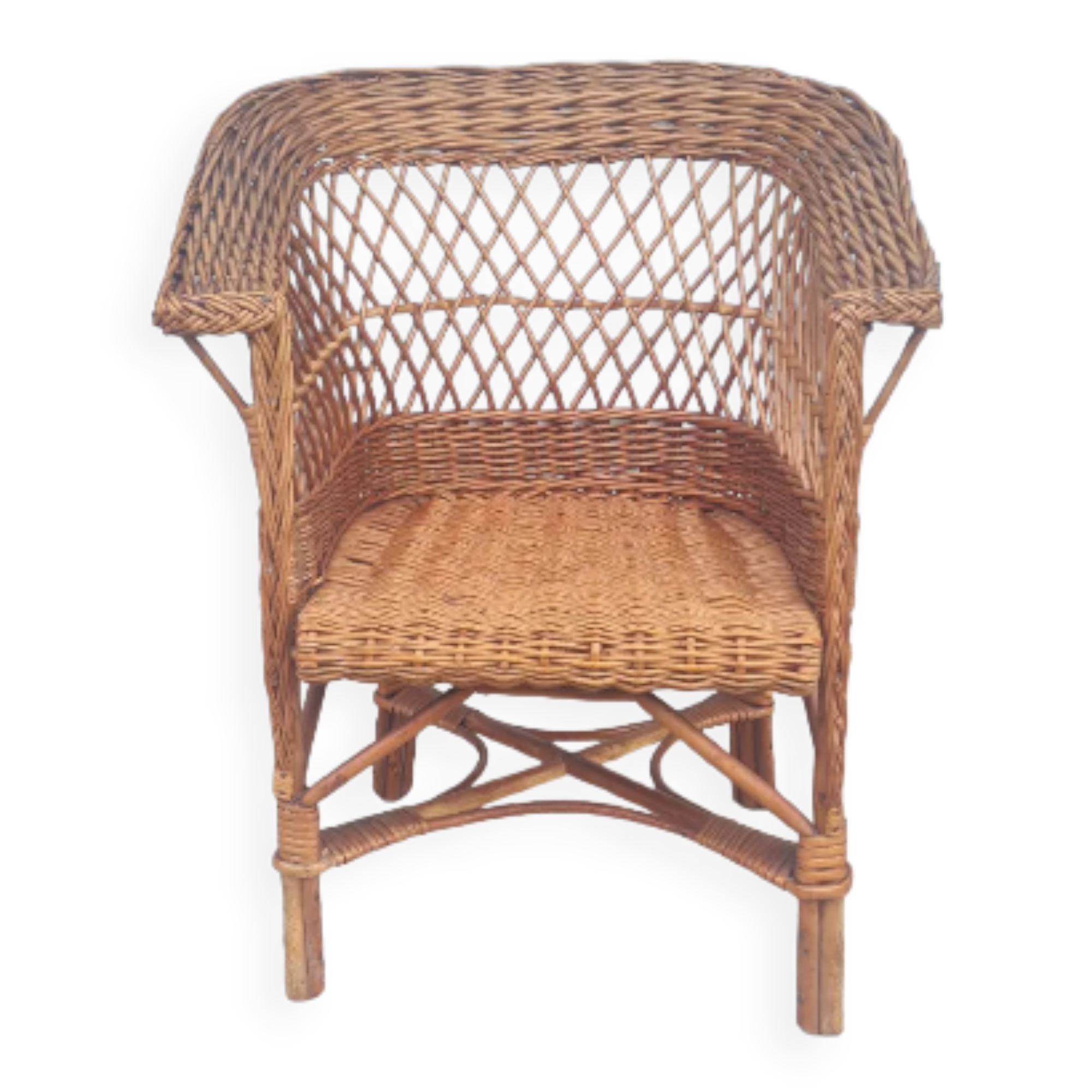 Children's chair in rattan and wicker